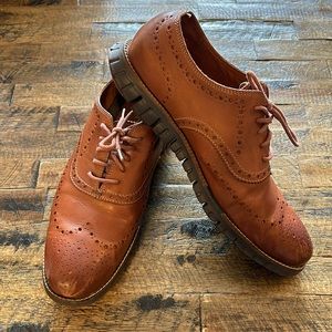 Men's ZERØGRAND Wingtip Oxford British Tan-java 10.5 Wide